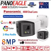 Hikvision Compatible Dual Lens 180° Panoramic 8MP IR ColorVu IP Camera Audio POE