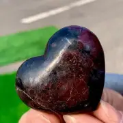 59G Natural Fireworks Red Garnet sphere Quartz Crystal heart-shaped healing
