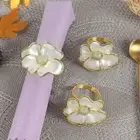 6 pcs Acrylic Flowers Napkin Ring Holders Decorative Napkin Ring Table