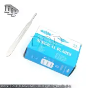 100 Scalpel Blades #21+ Scalpel Handle #4 Dental ENT Surgical