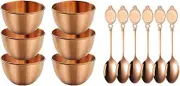 Mini 3.36 Inch Bowls for Kitchen Prep, Dessert, Dips, Nut, Candy Dishes Small Bowls with Spoon for Ice Cream, Set of 12, Dishwasher Safe (3.36 inch, Rose Gold)