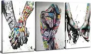 Banksy Canvas Wall Art Graffiti Paintings Wall Art Pictures Classic Street Art Wall Decor Artwork Minimalist Abstract Colorful Prints Posters for Living Room Bathroom Bedroom Home Decoration 30X40CM
