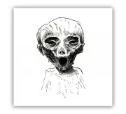 Screaming Mummified Child Art Print ink drawing horror macabre dark goth 10x10