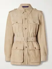 [Ralph Lauren Collection] Ralph Lauren Collection - Gabbie Belted Suede Jacket - Beige - US0 US 0 Neutrals