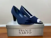 Women’s Franco Sarto L-BLUR Peep Toe Stretch Block Heel Size 10M NIB