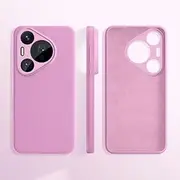 [HUOLUNGJIN] Liquid Silicone Slim Fit Phone Case Compatible with Huawei Pura 70 Pro | Full Body Protection with Screen & Camera Cover | Shockproof Anti-Scratch Soft Microfiber Interior (Pink A)