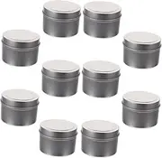 Beatifufu Candle Jars Large Empty Bulk 10 Tinplate Storage Cans for Aromatherapy Tea Candies