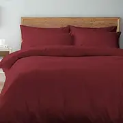 Pizuna Cotton Double Duvet Cover Set, 500 Thread Count 100% Combed Cotton Sateen Weave Bedding Duvet Cover Sets with Hidden Button Closure (Rio Red Double Bed Quilt Cover Set)