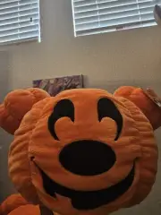 Disney Mickey Mouse 2024 Halloween Plush Pumpkin Pillow New