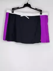NWT ZeroXposur Swimming Skirt Black/Purple Elastic Stretch Fit Drawstring Waist