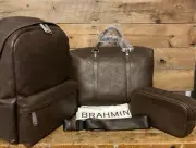 Brahmin Cocoa Brown Manchester--Duxbury Duffle, Marcus Backpack & Dylan Toiletry