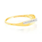 9ct Yellow Gold Ring with 14 Brilliant Cut Diamonds, Q