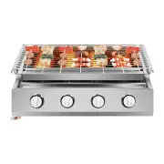 BBQ Propane Gas Grill,4 Burners Portable Stainless Steel Propane Gas Grill wi...