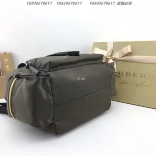 美國代購Burberry 巴寶莉 時尚潮流 大號綠色軍旅背包 時尚尼龍雙肩包 美國outlet代購