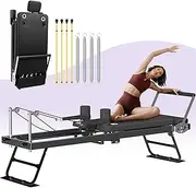 Pilates Reformer Foldable Pilates Reformer Set Pilates Machine & Equipment at Home Pilates Reformer, Suitable for Advanced and Beginners Users, Up to 400lbs Weight Capacity