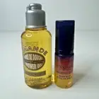 2X L'Occitane En Provence AMANDE Shower Oil 35ml/ Immortelle Reset Overnight 5ml