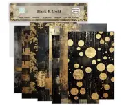 Paper Sheets For Journaling, Cardmaking, Scrapping. - Black & Gold