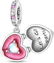 [LNQOBU] Charms Pendant 925 Silver for Bracelets with Cubic Zirconia with European Bracelets and Necklace for Women Girls