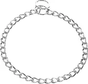 Herm Sprenger Chrome Plated Steel Dog Collar with Short Flat Links Choke Chain Two O-Rings for Small Medium Large Dogs Professional Training Collar Correction Slip Chain Made in Germany (24in (60cm))