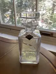 KINGSBRIDGE crystal FLYING DUCKS Mallards Decanter signed F STANEK 8”
