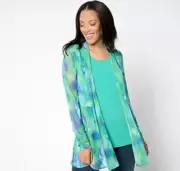 Susan Graver Regular Mesh Cardigan & Liquid Knit Tank Set Tie-Dye Small A652793