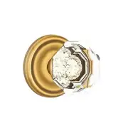 Emtek Old Town Clear Crystal Door Knob Passage Regular Rosette French Antique