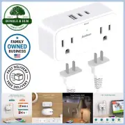 Surge Protector Outlet Extender Multi Plug with 4 Electrical Outlets 3 USB Ports