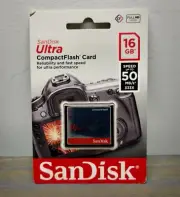 SanDisk Ultra CompactFlash Memory Card - 16 GB 50MB/s Brand New Sealed!