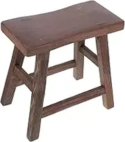 BESPORTBLE Small Wooden Stool for Durable Bathroom Step Stool Rustic Design Footrest for Changing Shoes for Adults Versatile Use Living Room and Bathroom