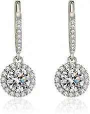 MAYJAI Female round zircon earrings with a long and elegant style