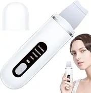 Skin Scrubber, Scalp Spatula Pore Cleanser, Professional Blackhead Remover, Comedone Extractor for Pimples & Whiteheads, Usb Rechargeable, White, 1.81x1.38 Inches