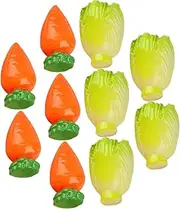 ERINGOGO 10pcs Miniature Vegetable Models Resin Mini Cabbage Carrot Fake Landscape Decor