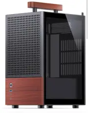 T6 Black ITX PC Case, Mini Tower Aluminum Computer Case, with Multifunctional Ha