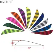 New 50PCS Archery Fletches 2.5" Striped One Side Parabol Arrow Feather RW