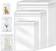 SAVITA 150pcs 3 Sizes Clear Earring Bags, PVC Self-Seal Zipper Waterproof Bags Thickened Reusable Storage Pouch for Jewelry Rings Necklace Bracelet