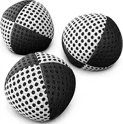 Juggling Balls for Beginners and Professionals Set of 3 XBalls, 2 Layers of Net and Carry Case, Juggle Balls for Adults and Kids (Black - White, 3.9 oz)