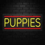 Puppies Sign for Business Displays | LED Flex Neon | 32"W x 13"H x 1"D