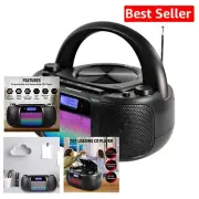Multi-Functional Boombox: Bluetooth, CD Player & AM/FM Radio with LED Display