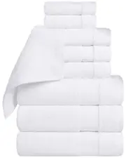 Superior Belmont Zero Twist Cotton Medium Weight Soft Absorbent 9pc Towel Set