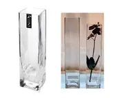 bulk 12 Glass Square Vase Flower 5x20cm