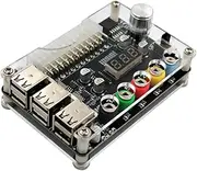 Aswalling 24Pin ATX Power Supply Breakout Board Power Module Adapter Connector Adjustable Voltage Knob 6 Port USB 2.0 Easy Install Easy to Use