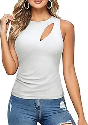 [Amoretu] Women's Workout Tank Tops Summer Crop Tops Fashion Yoga Athletic Runing Shirts