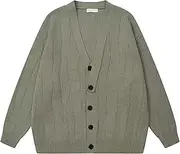 [SWJGLITTR] Men's V-Neck Cardigan Sweater Button up Sweaters Ribbed Men Cardigans Lightweight Knitwear with Pockets Coat