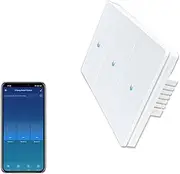 [Jinvoo] Smart Light Switch, Zigbee Light Switch, Wireless Light Switch, Smart Push Button Switch, Compatible with Alexa and Google, Hub Required (3 Gang)
