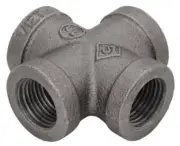 (10 Pack) 3/4" NPT Threaded Cross Black Malleable Iron Pipe 150 Fitting