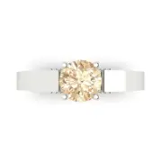 1.06Ct Round Cut Natural Morganite Solid Yellow/Gold Solitaire Engagement Ring