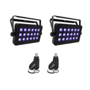 Pair of 2x Chauvet DJ LED Shadow 2 ILS UV Blacklight w/ 2 Transceivers