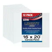 Blank Cotton Canvas Panels 16"x20" 12 PK Mounted Art Boards Paint Supplies Craft