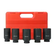 5pc 1/2" Drive 12 Point Drive Deep Spindle Axle Nut Socket Set 30mm 32mm 34mm...