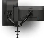 Dual Computer Monitor Arm Mount, Gas Struts Supporting up to 27" on Each arm